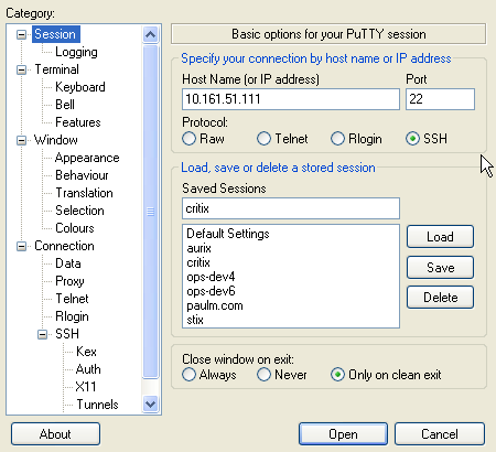 open ssh tunnel putty